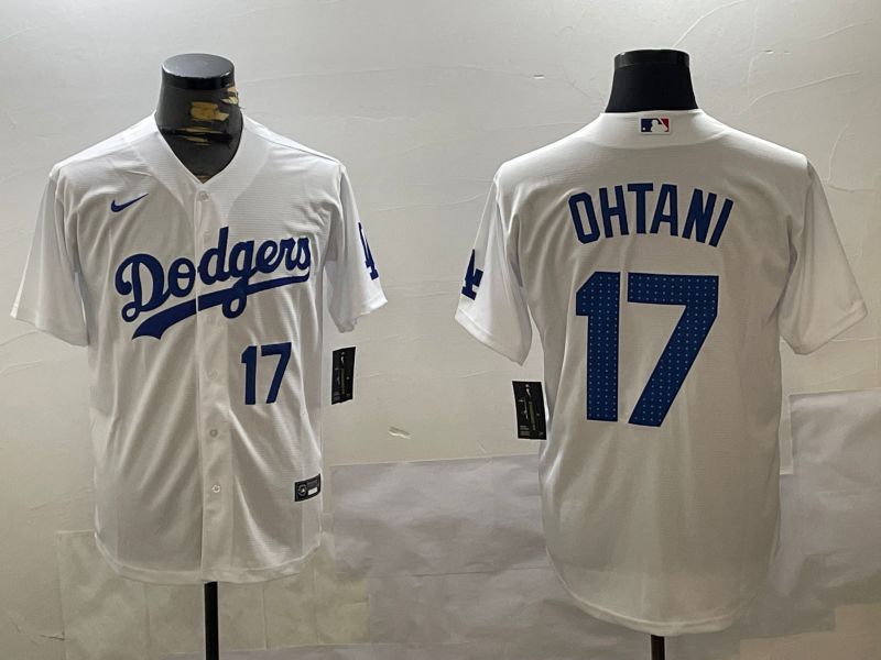 Men Los Angeles Dodgers #17 Ohtani White Game 2024 Nike MLB Jersey style 11205->los angeles dodgers->MLB Jersey